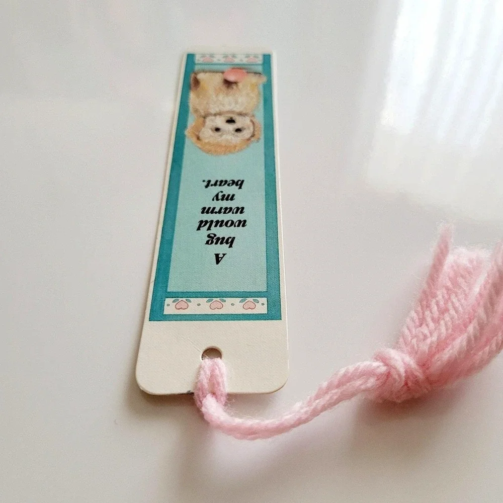 Vintage 80s Puppy Hug Bookmark Maltipoo Cavapoo tan, 1986 Antioch Sunshine H-926
